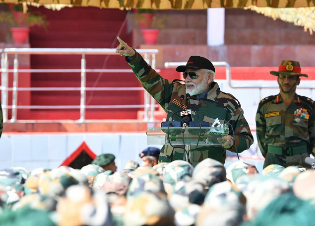 PM Modi celebrates Diwali with troops in J&K's Rajouri, says tough  decisions possible due to their valour | India News - Times of India
